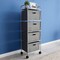 4 Drawer Rolling Storage Cart On Wheels Portable Metal Storage Organizer With Fabric Bins